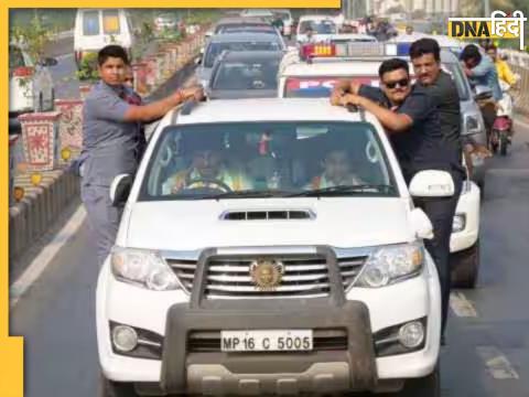 baba bageshwar pandit dhirendra krishna shastri manoj tiwari challan without seat belt patna police action