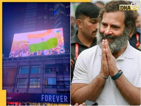 Rahul Gandhi features on Times Square billboards in New York.