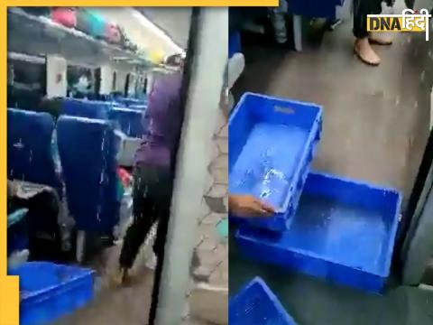 vande bharat express rain water leakage in train kerala congress questioned shared viral video