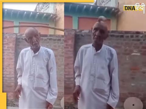 funny video old man rotating stick on head like helicopter goes viral on instagram reels