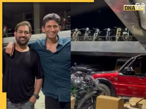 ms dhoni bike collection in ranchi venkatesh prasad shared video looks like showroom