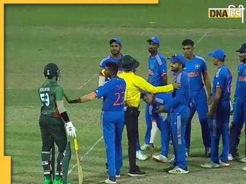 emerging asia cup inda vs bana semifinal harshit Rana shows aggression to soumya Sarkar india a vs bangaldesh 