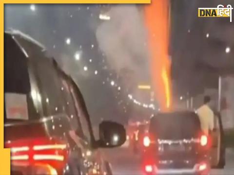 firecrackers burst on moving car