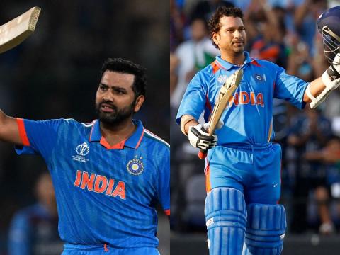 rohit sharma becomes 2nd batsmen to score 500 runs in multiple world cup after sachin tendulkar ind vs ned