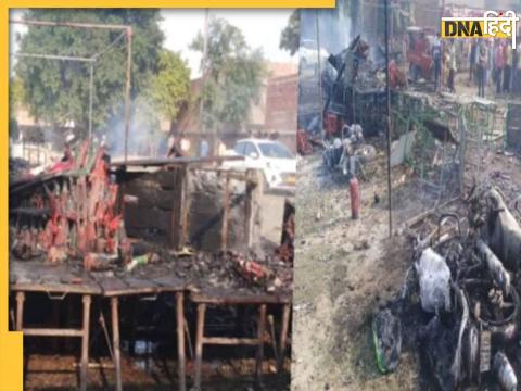 mathura firecracker market massive fire firecracker market massive fire