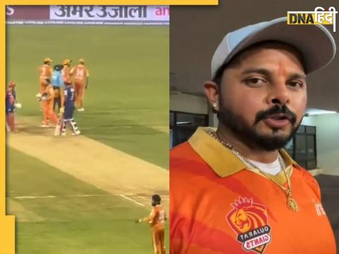 llc 2023 s sreesanth and gautam gambhir fight during india capitals vs gujarat giants match see video