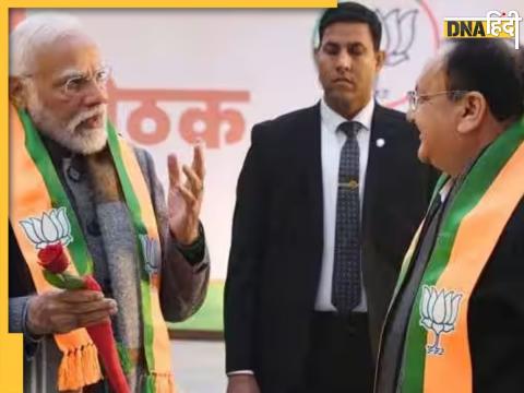 BJP Election Panel Meeting के लिए प्रधानमंत्री नरेंद्र मोदी के पहुंचने पर जेपी नड्डा ने उनका स्वागत किया.