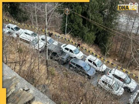 Big traffic jam Shimla Kullu Manali before Christmas New Year celebration