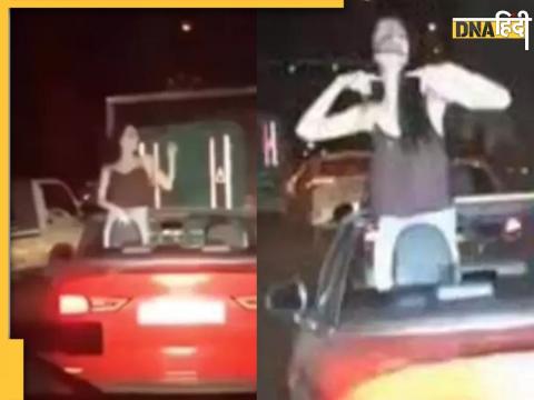 Girl dance in car