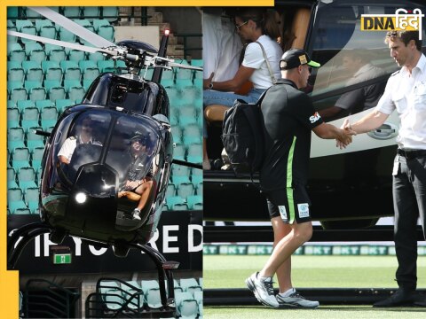 David Warner Helicopter entry to the Sydney Cricket Ground for BBL Match watch video