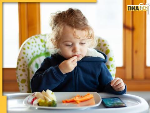 Kids Using Phone During Eating