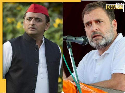 Akhilesh Yadav और Rahul Gandhi.