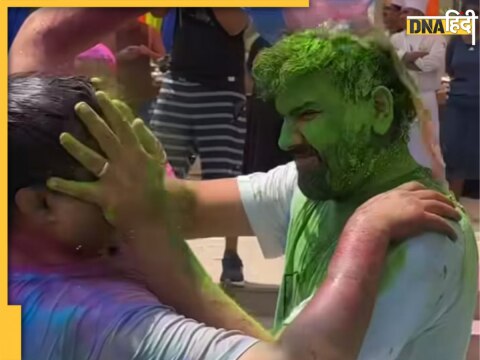 Rohit Sharma Holi Celebration Video Goes Viral on Social Media Watch Mumbai Indians Ritika Sajdeh Samaira