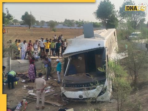 delhi mumbai expressway bus collided road accident