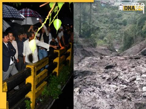 Himachal Cloudburst: शिमला जिले के रामपुर में बादल फटने से बहे हाइवे की जांच करने पहुंचे जिला प्रशासन के अधिकारी. (फोटो- ANI)