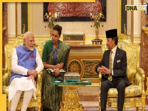 PM narendra modi and Brunei Sultan haji hassanal bolkiah