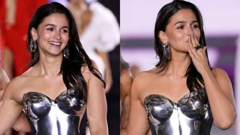 Alia Bhatt Wore metallic silver bustier