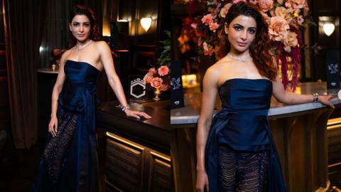 Samantha Ruth Prabhu looks Stunning In Navy Blue Dress