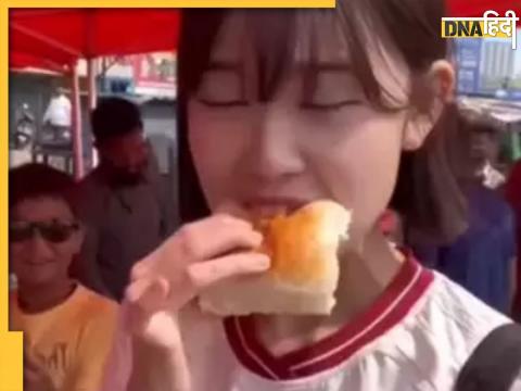 viral video, Korean girl eats vadapav,