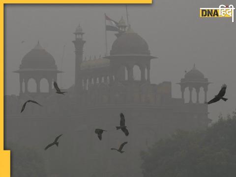 Delhi Air Pollution के कारण बुधवार को पूरा दिन Red Fort पर धुंध की चादर छाई रही है. (फोटो- PTI)