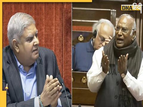 heated argument between kharge and dhankhar