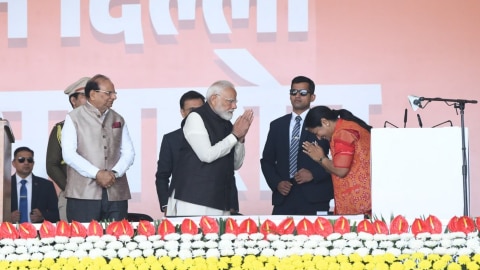 PM Modi reached Rekha Gupta oath ceremony 