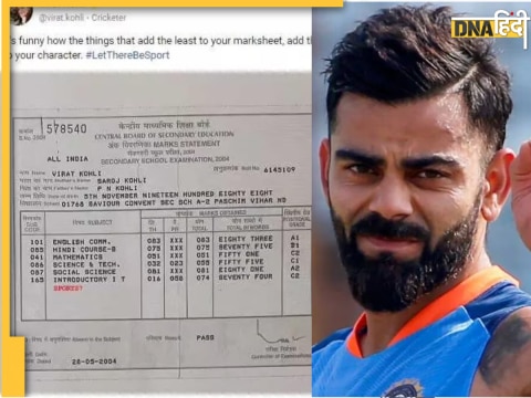 Virat Kohli CBSE 10th Marksheet Virat Kohli CBSE 10th Marksheet