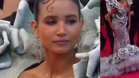Nancy tyagi wore self made gown at cannes 2025