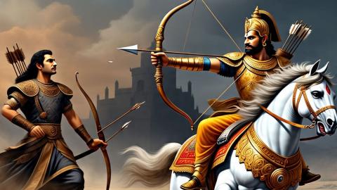 अर्जुन और कर्ण के बीच युद्ध छिड़ा था