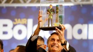 Right-wing front-runner Jair Bolsonaro calls on Brazil to elect him on Sund...