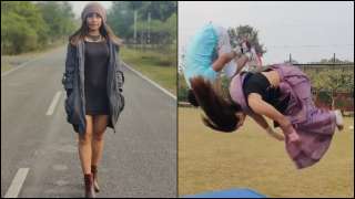 Viral Video: Gymnast Parul Arora aces backflip in a saree like a boss