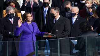 US Vice-President Kamala Harris rocks purple outfit on Inauguration Day