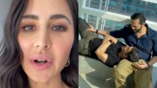 WATCH: Katrina Kaif captures Akshay Kumar laying on Rohit Shetty’s lap, dir...
