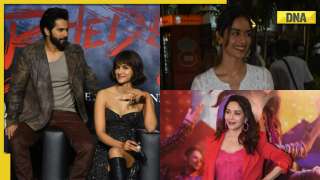 Viral photos of the Day: Varun Dhawan-Kriti Sanon promote Bhediya, Manushi Chhillar-Madhur Dixit pose for paps