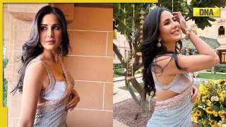 In pics: Katrina Kaif looks stunning as she poses in powder blue saree