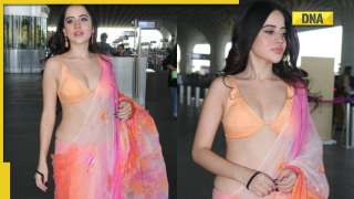Viral video: Urfi Javed flaunts her sexy curves in floral saree, netizens joke 'it's a parallel universe'