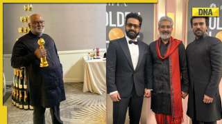 Golden Globes 2023: MM Keeravani lifts trophy, SS Rajamouli, Ram Charan, Jr NTR cheer for iconic victory