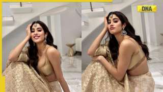 Janhvi Kapoor looks lethal beauty in nude lehenga set, see PICS
