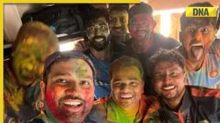 Rohit Sharma, Virat Kohli and Team India celebrate Holi ahead of 4th Test in Ahmedabad
