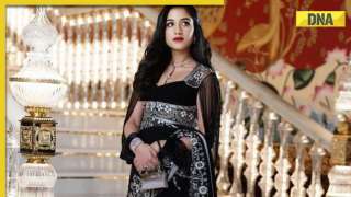 Radhika Merchant black lace saree look goes viral, silver handbag steals the show