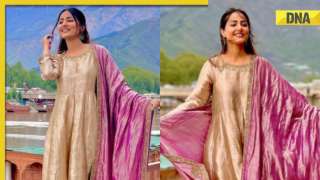 In pics: Hina Khan celebrates Eid in Kashmir, shared gorgeous pics in golden ethnic outfit from Dal Lake