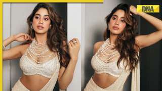 In pics: Janhvi Kapoor raises the temperature in ivory saree worth Rs 1.89 lakh, fans call her ‘apsara’