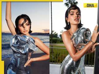 Influencer Diipa Büller-Khosla looks 'drop dead gorgeous' in metallic structured dress at Cannes 2024