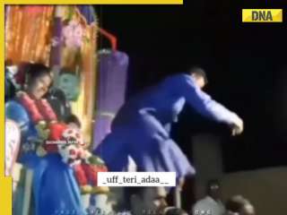 Groom jumps off stage for impromptu dance with friends, viral video leaves netizens in splits
