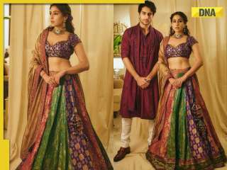 Sara Ali Khan shines in lehenga made with 60-year-old brocade sarees at Ambani's Ganesh Chaturthi celebrations