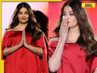 In pics: Aishwarya Rai Bachchan radiates grace in red off-shoulder gown at Paris Fashion Week, greets fans with namaste