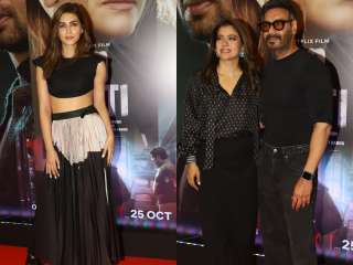 Do Patti screening: Ajay Devgn cheers for Kajol, Kriti Sanon turns heads in black; SEE PICS