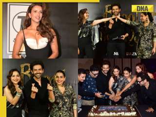 In pics: Kartik Aaryan feed Triptii Dimri cake, Vidya Balan, Madhuri Dixit stun at Bhool Bhulaiyaa 3 success bash