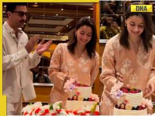 Birthday girl Alia Bhatt glows in simple Rs 22,000 Chanderi suit as she cuts pre-birthday cake with husband Ranbir Kapoor and paparazzi