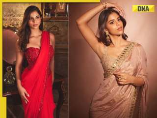 Suhana Khan 25th Birthday: From fiery red to dreamy blue, 5 saree looks that prove Shah Rukh Khan's daughter owns Gen Z desi glam